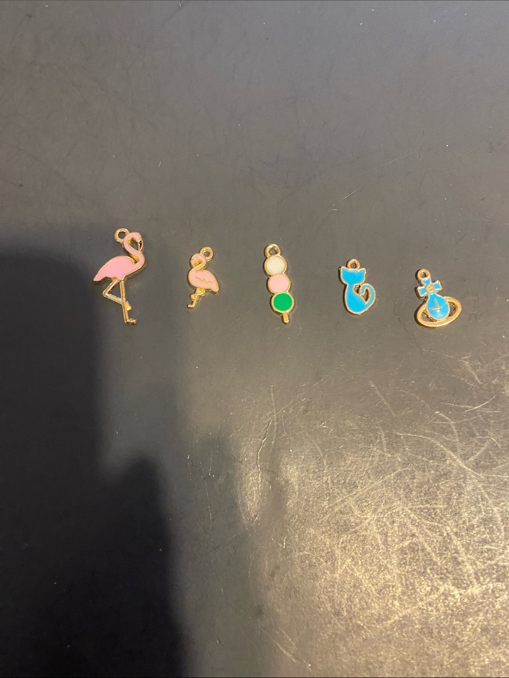 Fashion Jewelry Pink and Blue Enamel Charm Bracelet Pendants